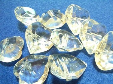 10 pcs Transparent Big Heart Arcylic Quality Button DIY28