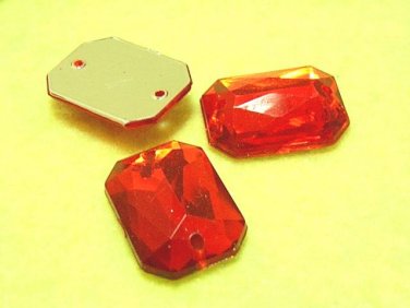 18 pcs Red Diamond Cut 1.8cm Arcylic Bead DIY52