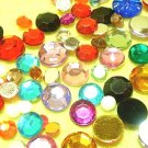 100 pcs Plastic Diamond Cut Colors Beads Stick on Cards DIY45