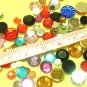 100 pcs Plastic Diamond Cut Colors Beads Stick on Cards DIY45