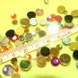 100 pcs Plastic Diamond Cut Colors Beads Stick on Cards DIY45