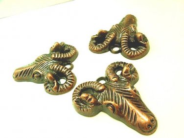 6 pcs Bronze Tone Plated Bull Plastic 4cm Beads DIY155