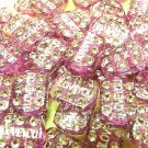 100 pcs I love U Fancy Purple Silver Paint Beads DIY32