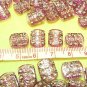 100 pcs I love U Fancy Purple Silver Paint Beads DIY32