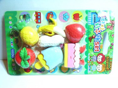 HC Fruits and Cake Erasers Set Collection