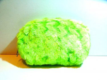 LB Green Color Ovaltine Collection Acrylic Fur Cosmetic Coins Bag Purse Wallet