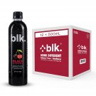 blk. Natural Mineral Alkaline Water, Black Cherry, 12 Pack, 16.9 Fl Oz Bottles.