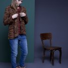 Vintage Boucle Cardigan \Women Cardigan\Boucle Knit Top\Wool-Like Cardigan