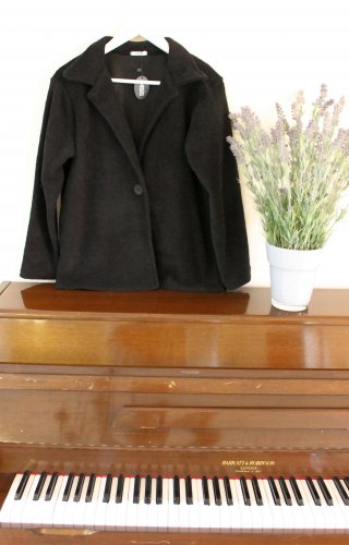 Black Jacket \ Women Cardigan \ Boucle Jacket \ Fleece Cardigan