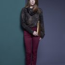 Women's Blouse/ Long sleeve Shirt/ Brown Top/ turtleneck top /Draped Top /Jersey Turtle-Neck Shirt