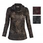 Women's Blouse/ Long sleeve Shirt/ Brown Top/ turtleneck top /Draped Top /Jersey Turtle-Neck Shirt