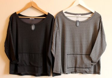 Black&White Shirt\ One Size Shirt\ Women Blouse\ Long Sleeves Top \Loose Shirt