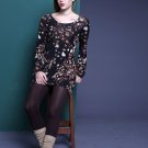 Floral Knit \Long Sleeve Blouse\Jersey Blouse\Long sleeve shirt