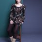 Floral Knit \Long Sleeve Blouse\Jersey Blouse\Long sleeve shirt