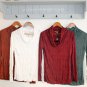 Turtleneck Top\Red Shirt\Long Sleeve Blouse\Drape Top\Wrinkled Turtleneck Shirt