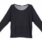 Women Sweatshirt\Black Sweatshirt\One Size Sweatshirt\Loose Shirt\Round Neckline Shirt