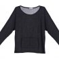Women Sweatshirt\Black Sweatshirt\One Size Sweatshirt\Loose Shirt\Round Neckline Shirt
