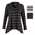 Striped Knit Turtleneck \Long Sleeve Blouse \ Cowl Neck Blouse\Long sleeve shirt \ Long sleeve top