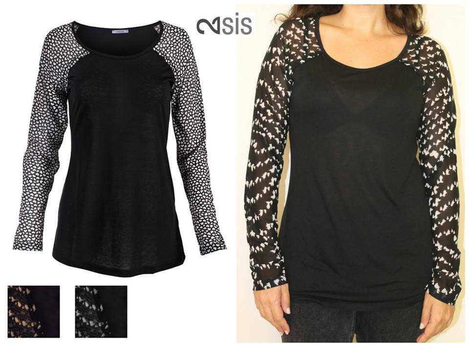 Women's Blouse\Black shirt \ Black raglan sleeve blouse \Raglan sleeve