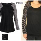 Women's Blouse\Black shirt \ Black raglan sleeve blouse \Raglan sleeve shirt \ Raglan sleeve top