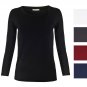 Black Basic Shir \Long Sleeve Shirt\Round-Neckline Basic Shirt\Long Sleeve Blouse\Basic Shirt