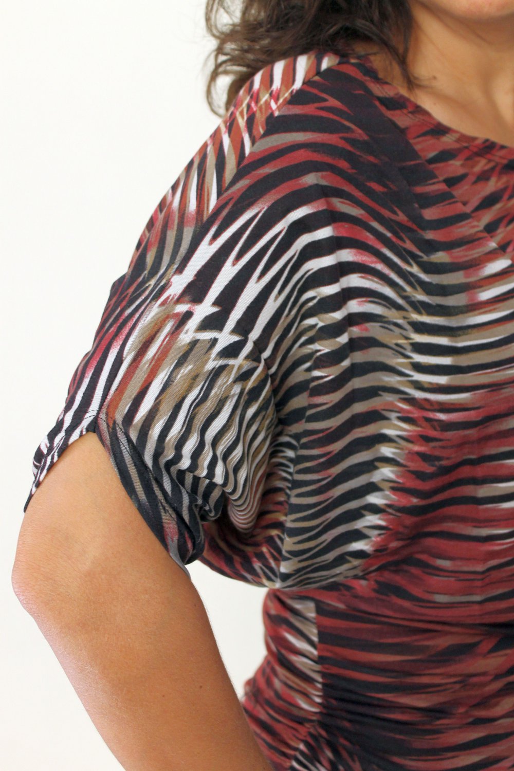 Green Shirt\BatWing Sleeve shirt\Green Blouse\Mottled Print Blouse\Bat Top