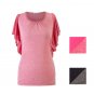 Peach Blouse/Women T-shirt/Sleeved Shirt Flapping/Fucshia Pink T-shirt/Pink Blouse