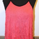 Fuchsia pink tank top/ black dots singlet / Boxer tank top with black dots /one size tank top