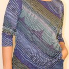 Blue Blouse\Striped Print Shirt \Long Sleeve Blouse