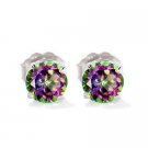 2 CT Mystic Topaz Stud Earrings 14k Gold