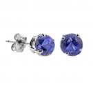 1 CT Tanzanite Stud Earrings 14k Gold
