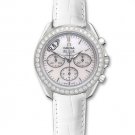 Chronograph DIAMONDS DeVILLE CHRONOGRAPH LADIES PEARL WOMENS Leather Watch