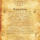 Ancient scroll Angel Zodiac Aquarius wicca pagan print art witch magick runes
