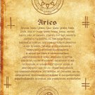 Ancient scroll Angel Zodiac Aries wicca pagan print art witch magick runes