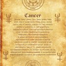 Ancient scroll Angel Zodiac Cancer wicca pagan print art witch