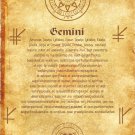 Ancient scroll Angel Zodiac Gemini wicca pagan print art witch magick runes
