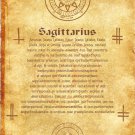 Ancient scroll Angel Zodiac Sagittarius wicca pagan print art witch magick runes