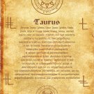 Ancient scroll Angel ZodiacTaurus wicca pagan print art witch magick runes