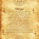 Ancient scroll Angel Zodiac Virgo wicca pagan print art witch magick runes