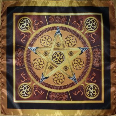 Magic tablecloth Wicca Earth Star - Magic Power of the Earth Small size 16x16