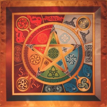 Wicca magic tablecloth Force 5 Lyrics - Magic Power Wiccan magic Medium  size 24x24