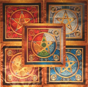 Set tablecloth Wicca Force 5 Elements Size Medium 5 clotes 24x24