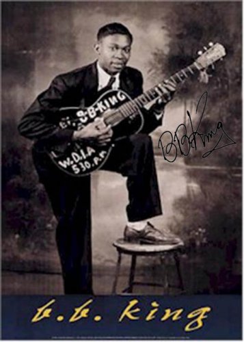 B.B. King Autographed Signed Young Black N White Poster