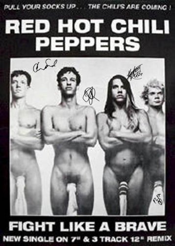 Red Hot Chili Peppers Autographed Signed Fight Like A Brave Poster