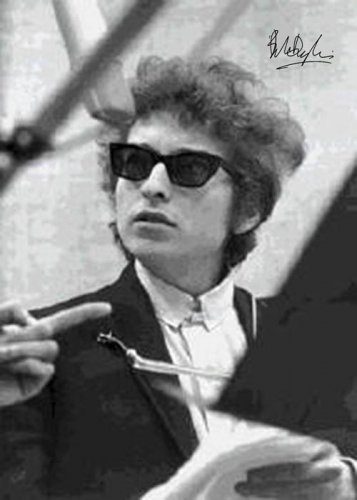 Bob Dylan Autographed Signed Black And White Poster