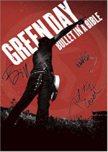 Green Day Autographed Signed Bullet In A Bible Poster