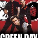 Green Day Autographed Signed Red Poster