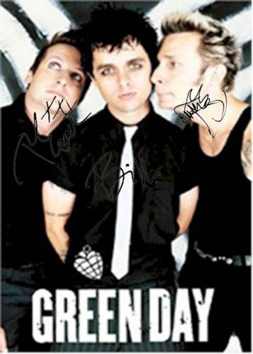 Green Day Autographed Signed Black Suit Poster