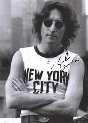 Beatles Autographed Signed John Lennon New York City Sleeveless Poster
