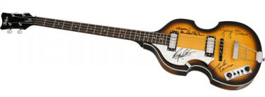 The Beatles Autographed Signed Lhanded Hofner Bass Guitar Lennon Mccartney